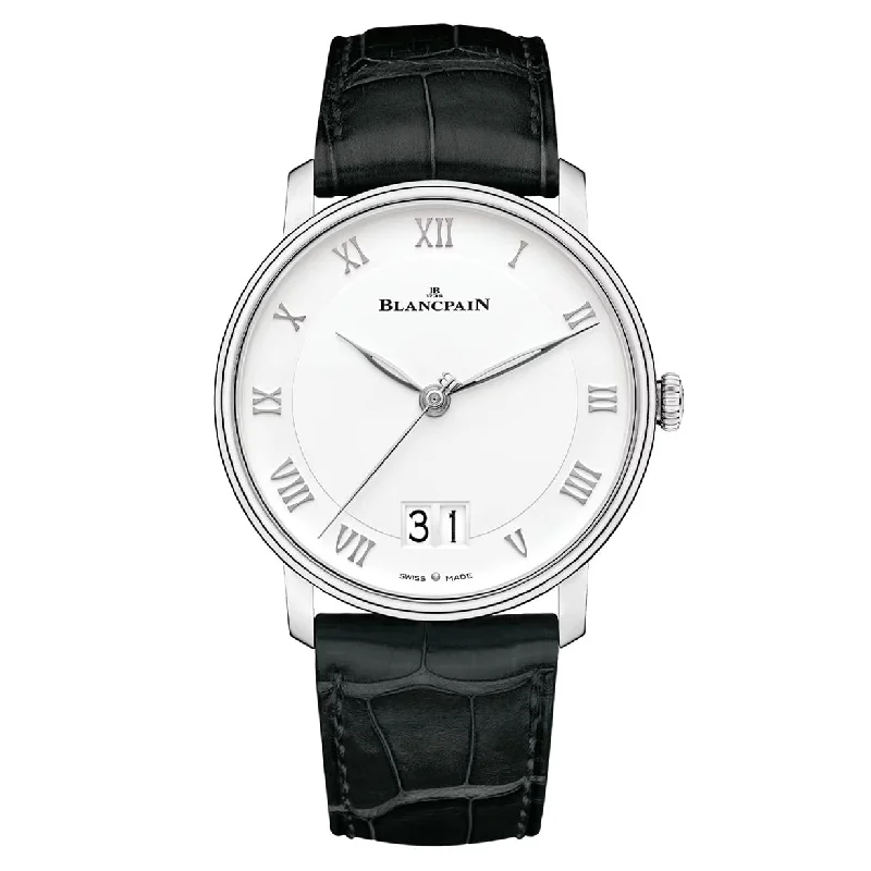 solar-powered watches for men with stylish design and sustainable materials-Blancpain Villeret White Dial Men 40mm