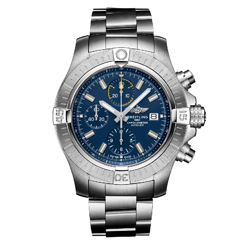 smartwatches with fitness tracking and activity alerts for women-Breitling Avenger Chronograph Blue Dial Men 45mm