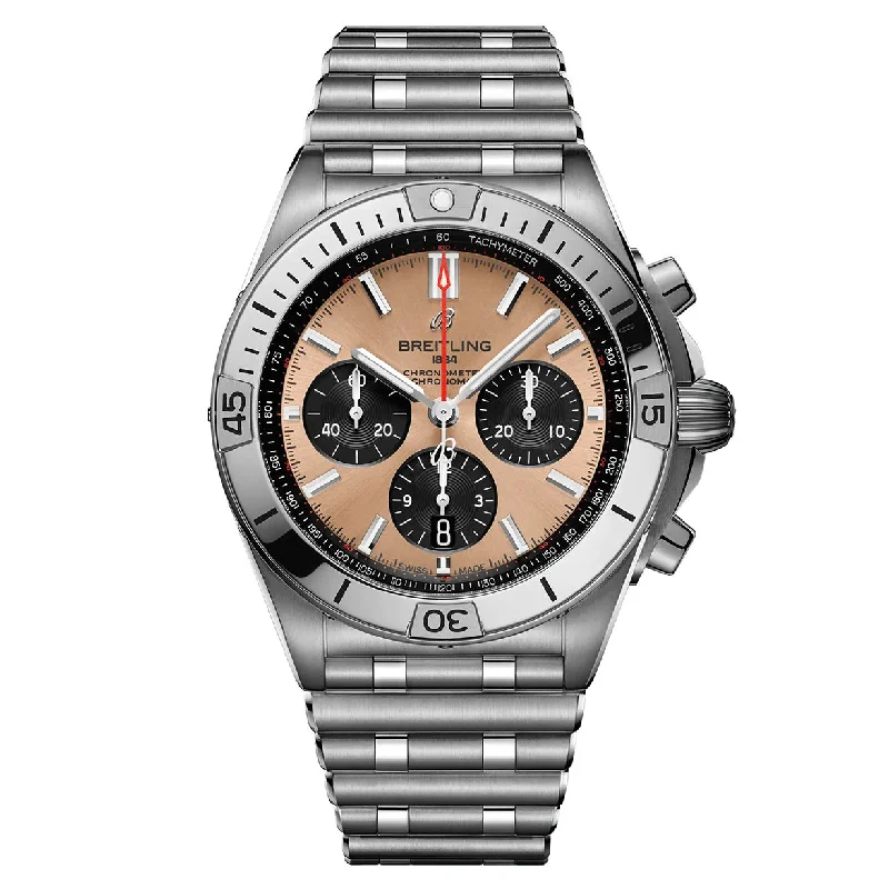 smartwatches with fitness tracking, sleep monitoring, and message alerts-Breitling Chronomat B01 Brown Dial Men 42mm