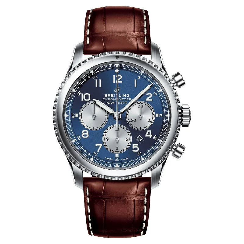 fitness trackers for women with step counting and activity goals-Breitling Navitimer 8 B01 Blue Dial Men 43mm