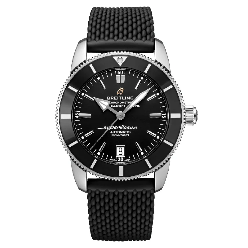 smartwatches for women with built-in GPS and activity tracking-Breitling Superocean Heritage B20 Black Dial Men 42mm