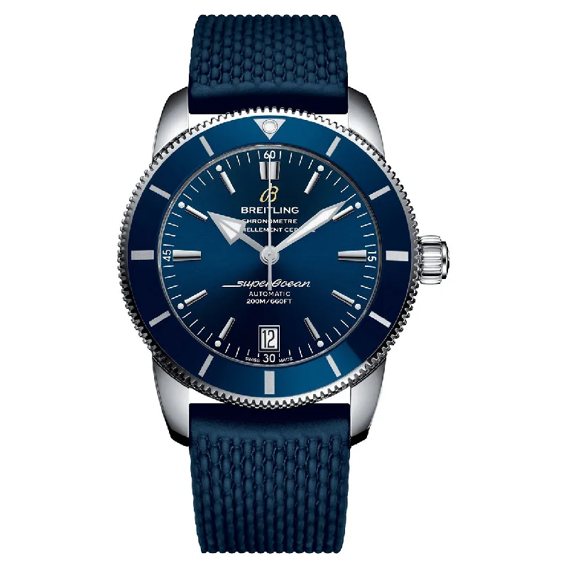 hybrid fitness watches with heart rate, GPS, and multi-sport modes-Breitling Superocean Heritage B20 Blue Dial Men 42mm