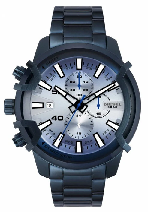 waterproof watches with digital display and advanced tracking-Diesel Griffed Silver Dial Men 48mm