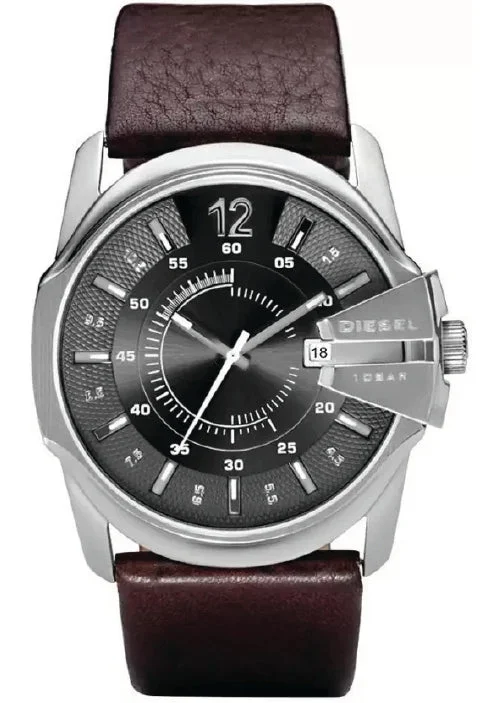 solar-powered watches with long-lasting battery and eco-friendly materials-Diesel Master Chief Grey Dial Men 46mm