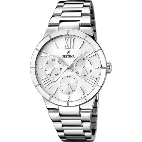 luxury watches with chronograph functions and intricate dial designs-Festina Boyfriend Stainless Steel Multifunction Ladies Watch I Model F16716/1 Quartz Movement