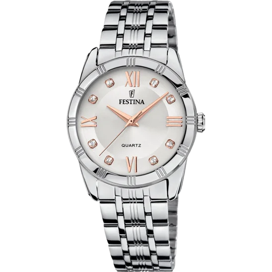 hybrid smartwatches with fitness tracking and message alerts for men-Festina Mademoiselle Stainless Steel Analog Ladies Watch I Model F16940/b Quartz Movement