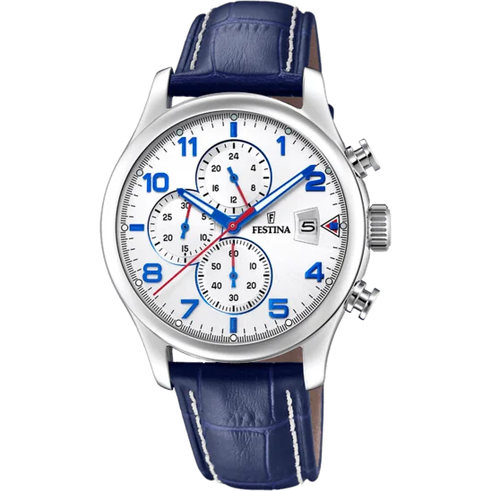 fitness watches with advanced analytics and personalized workout goals-Festina Timeless Chronograph Leather Chronograph Mens Watch I Model F20375/4 Quartz Movement