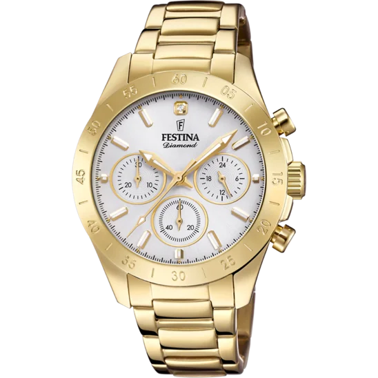 men’s watches with built-in GPS and health tracking apps-Festina Boyfriend Stainless Steel Chronograph Ladies Watch I Model F20400/1 Quartz Movement