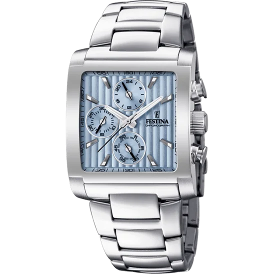 solar-powered watches for men with digital display and eco-friendly materials-Festina Timeless Chronograph Stainless Steel Chronograph Mens Watch I Model F20423/1 Quartz Movement