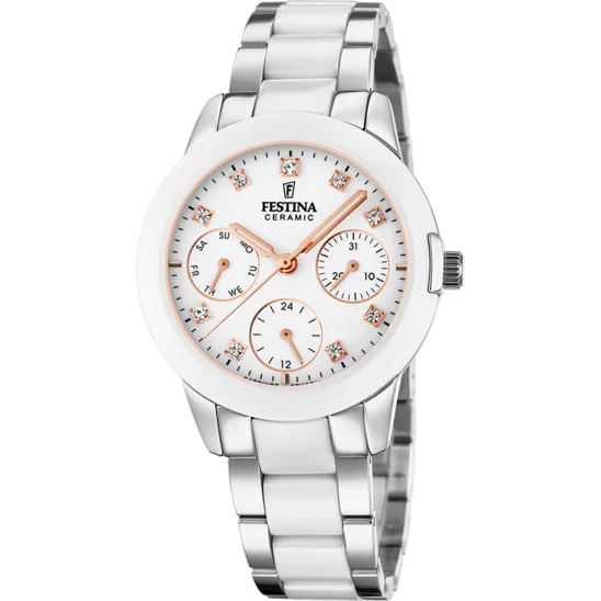 fitness watches for women with advanced analytics and health monitoring-Festina Ceramic Multifunction Ladies Watch I Model F20497/1 Quartz Movement