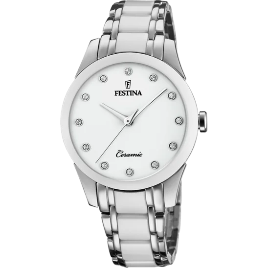 smartwatches with fitness tracking and activity alerts for women-Festina Ceramic Analog Ladies Watch I Model F20499/1 Quartz Movement