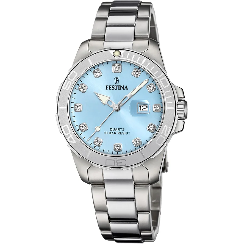 luxury sport watches with advanced tracking and elegant design-Festina Boyfriend Stainless Steel Analog Ladies Watch I Model F20503/5 Quartz Movement