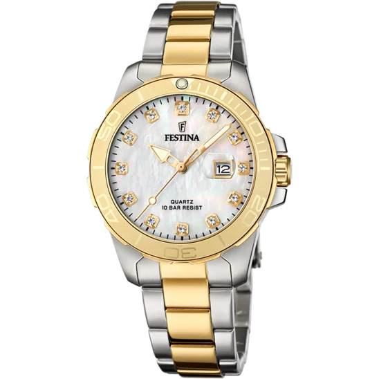 solar-powered watches for outdoor enthusiasts with eco-friendly materials-Festina Boyfriend Stainless Steel Analog Ladies Watch I Model F20504/2 Quartz Movement