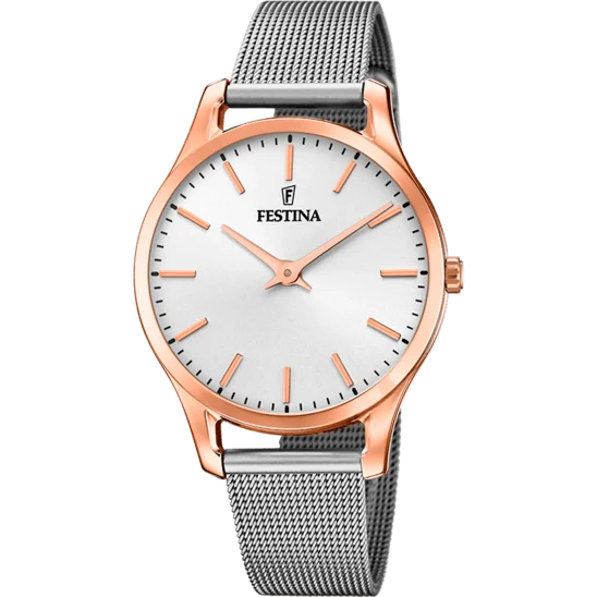 waterproof sport watches with step counter and GPS tracking-Festina Boyfriend Stainless Steel Analog Ladies Watch I Model F20507/1 Quartz Movement