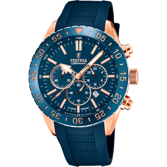 hybrid watches with customizable faces and fitness monitoring-Festina Ceramic Chronograph Mens Watch I Model F20516/1 Quartz Movement