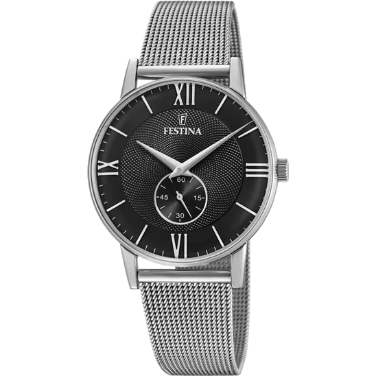 solar-powered watches for active men with eco-friendly features-Festina Retro Stainless Steel Analog Mens Watch I Model F20568/4 Quartz Movement