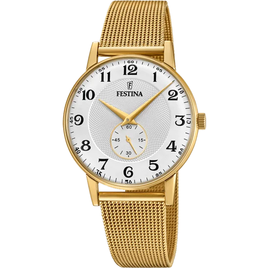 women’s smartwatches with heart rate monitoring and fitness tracking-Festina Retro Stainless Steel Analog Mens Watch I Model F20569/1 Quartz Movement