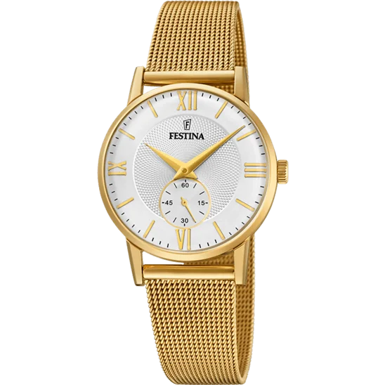 fitness trackers for men with heart rate monitor and step tracking-Festina Retro Stainless Steel Analog Ladies Watch I Model F20573/2 Quartz Movement