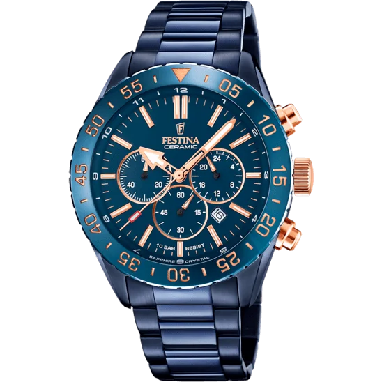 sport watches with advanced workout modes and performance tracking-Festina Ceramic Chronograph Mens Watch I Model F20576/1 Quartz Movement