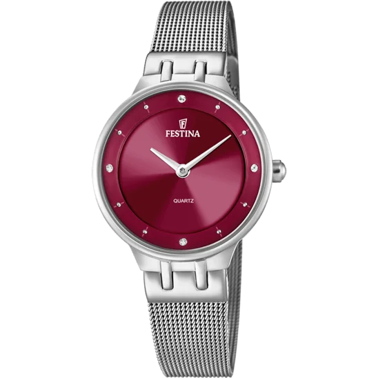 hybrid smartwatches with fitness and health tracking for fitness enthusiasts-Festina Mademoiselle Stainless Steel Analog Ladies Watch I Model F20597/2 Quartz Movement