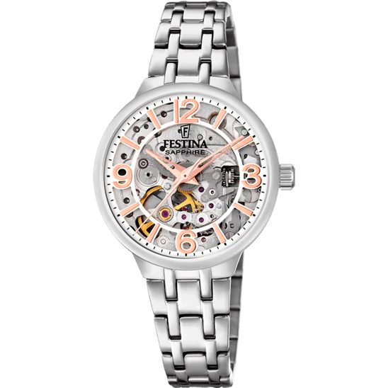 luxury watches for men with classic design and high-performance features-Festina Automatic Stainless Steel Analog Ladies Watch I Model F20614/1 Automatic Movement