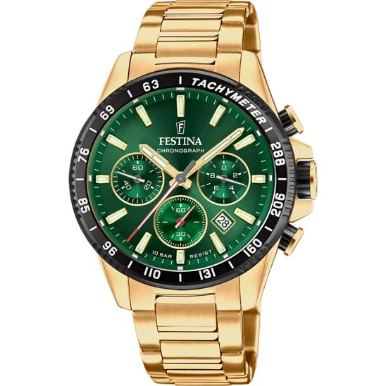 fitness watches with step counter, sleep monitoring, and calorie tracking-Festina Timeless Chronograph Stainless Steel Chronograph Mens Watch I Model F20634/4 Quartz Movement