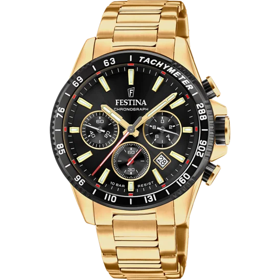 luxury watches for men with intricate complications and automatic movement-Festina Timeless Chronograph Stainless Steel Chronograph Mens Watch I Model F20634/5 Quartz Movement