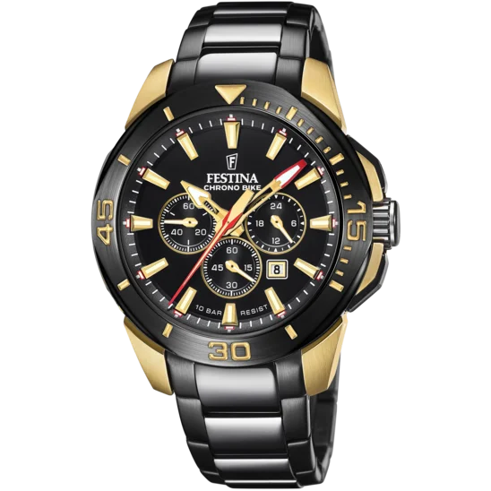 fitness trackers with sleep monitoring, activity tracking, and heart rate-Festina Chrono Bike Stainless Steel Chronograph Mens Watch I Model F20644/1 Quartz Movement