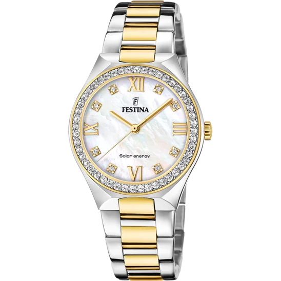 hybrid watches with fitness and health features for active lifestyles-Festina Solar Energy Stainless Steel Analog (Solar Energy) Ladies Watch I Model F20659/1 Quartz Solar Movement