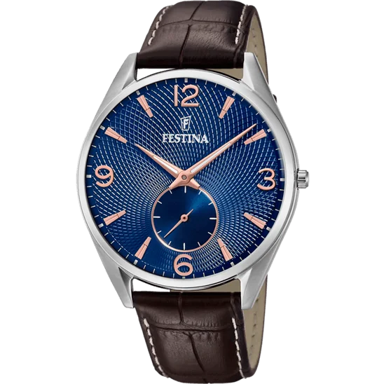 luxury watches with chronograph, tachymeter, and automatic movement-Festina Retro Leather Analog Mens Watch I Model F6870/2 Quartz Movement