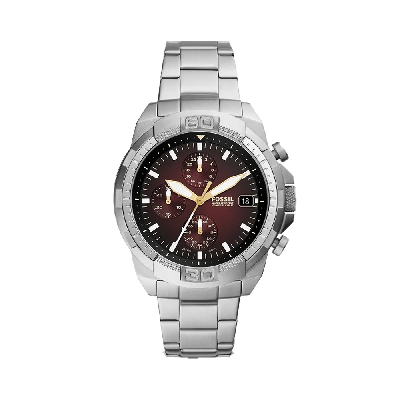 smartwatches with fitness features and messaging alerts-Fossil Bronson Chronograph Stainless Steel Men Watch FS5878