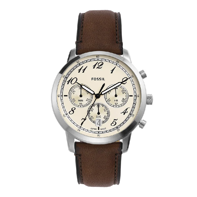 luxury watches with minimalistic face and leather strap-FOSSIL Men Neutra - FS6022I