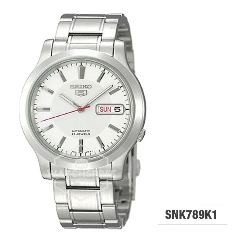 luxury watches with automatic movement and polished rose gold accents-Seiko 5 Automatic Watch SNK789K1