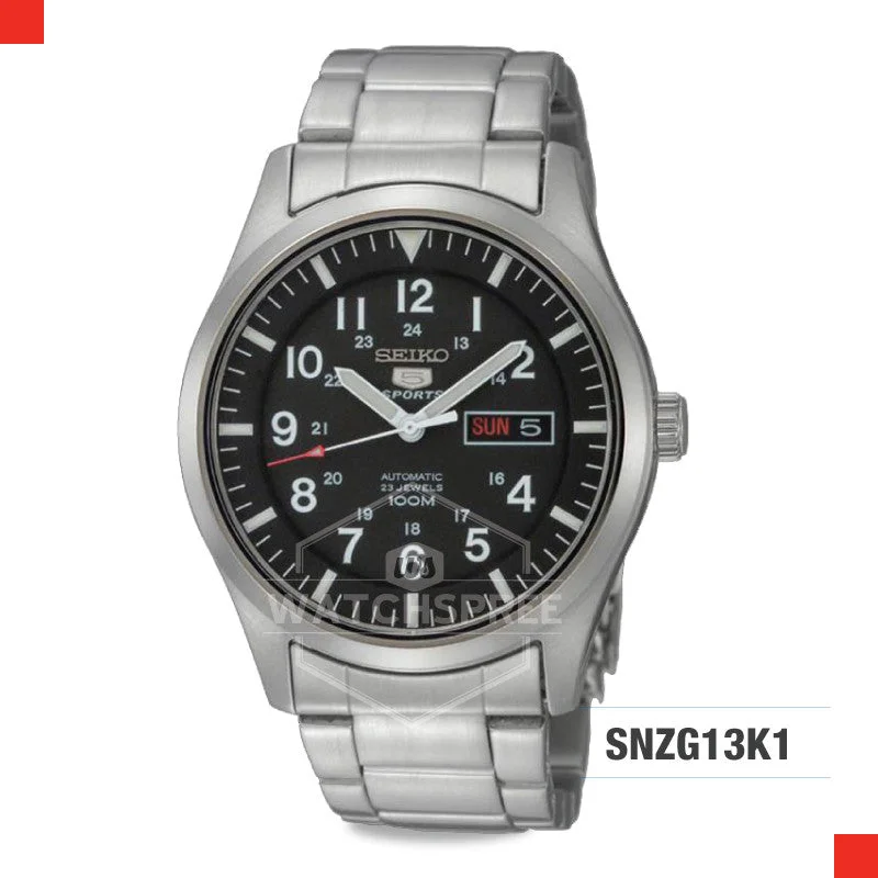 hybrid fitness watches with heart rate monitoring and multi-sport tracking-Seiko 5 Sports Automatic Watch SNZG13K1