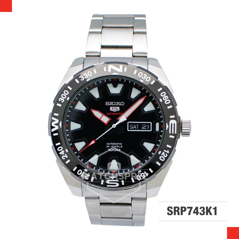 hybrid watches for women with digital fitness tracking and analog style-Seiko 5 Sports Automatic Watch SRP743K1