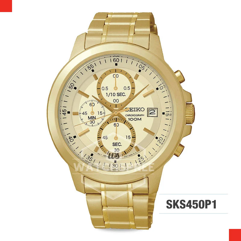 solar-powered watches for men with digital display and eco-friendly materials-Seiko Chronograph Watch SKS450P1