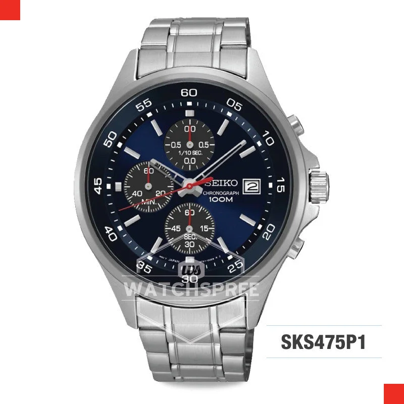 sport watches with GPS, altimeter, and heart rate for outdoor activities-Seiko Chronograph Watch SKS475P1