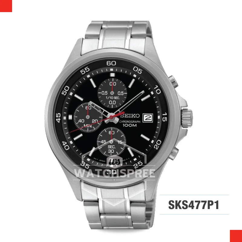 hybrid watches for men with modern design and fitness tracking capabilities-Seiko Chronograph Watch SKS477P1