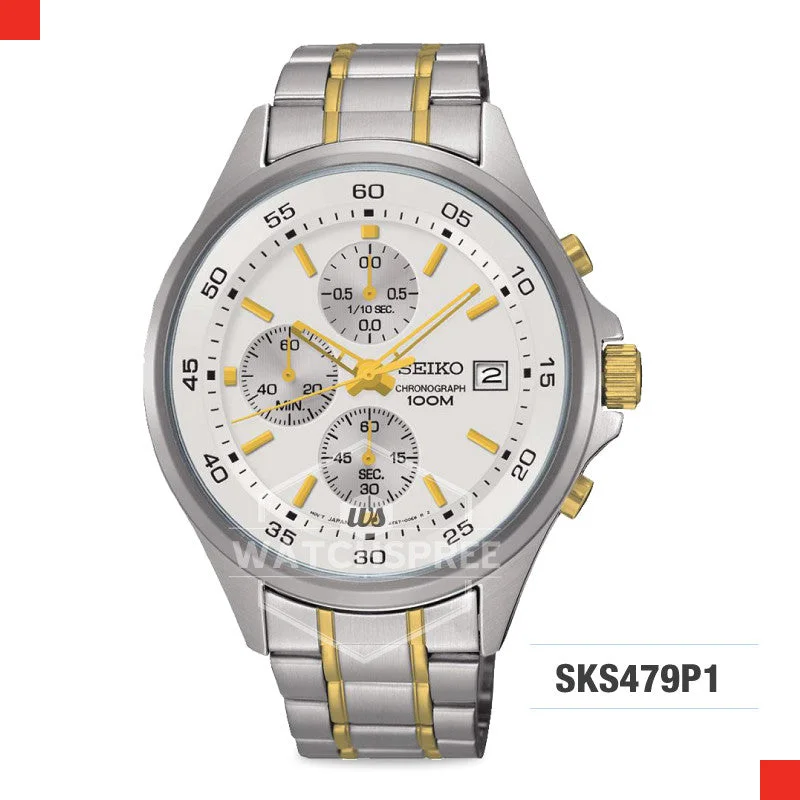 men’s sport watches with rugged design and multiple fitness features-Seiko Chronograph Watch SKS479P1