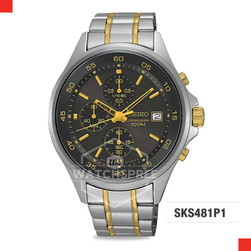 fitness watches with GPS tracking for runners and cyclists-Seiko Chronograph Watch SKS481P1