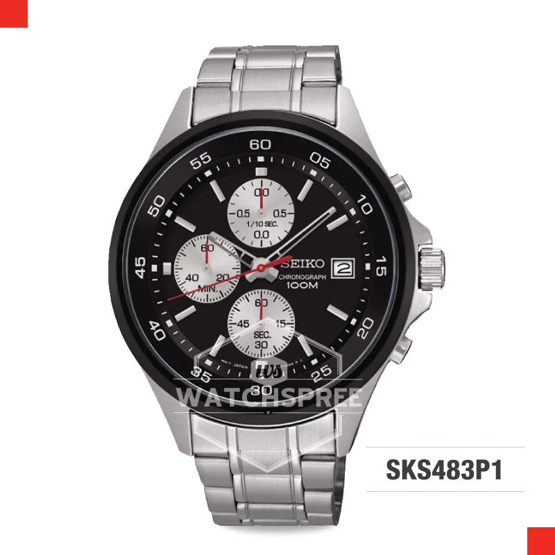 solar-powered watches for outdoor enthusiasts with eco-friendly materials-Seiko Chronograph Watch SKS483P1