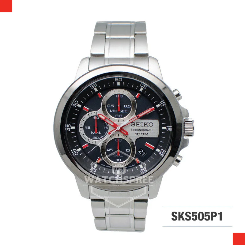 men’s watches with built-in GPS and health tracking apps-Seiko Chronograph Watch SKS505P1