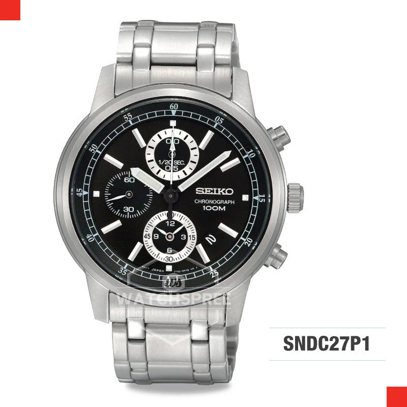 solar-powered watches with classic design and eco-friendly materials-Seiko Chronograph Watch SNDC27P1