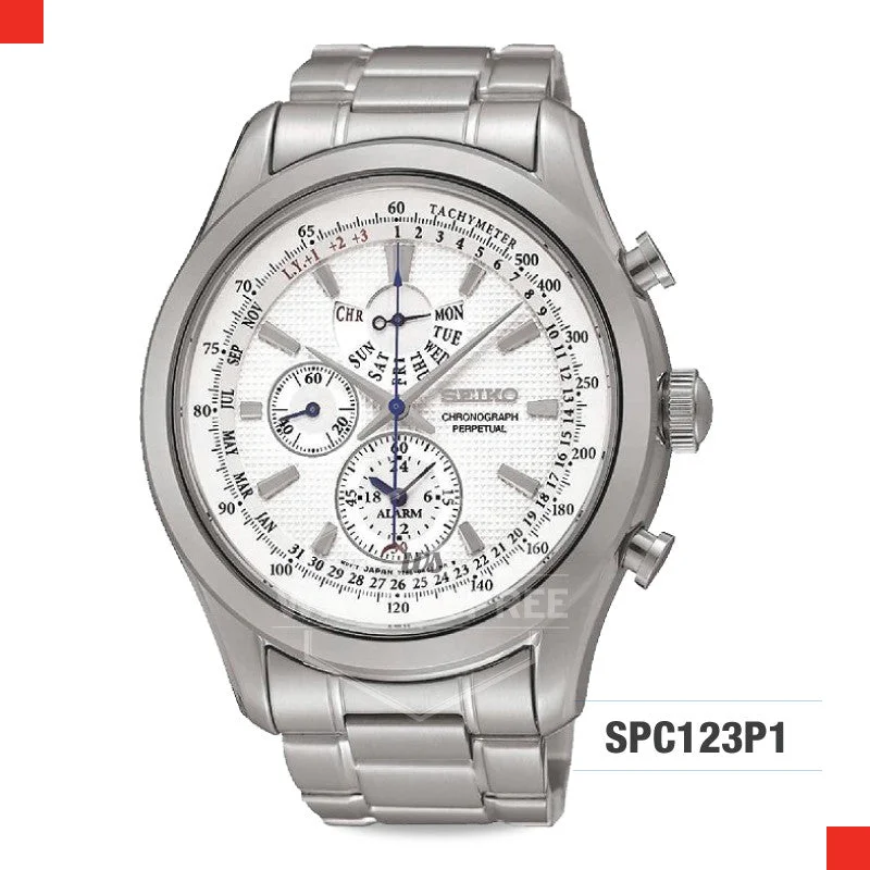 solar-powered watches with eco-friendly design and rugged durability-Seiko Chronograph Watch SPC123P1