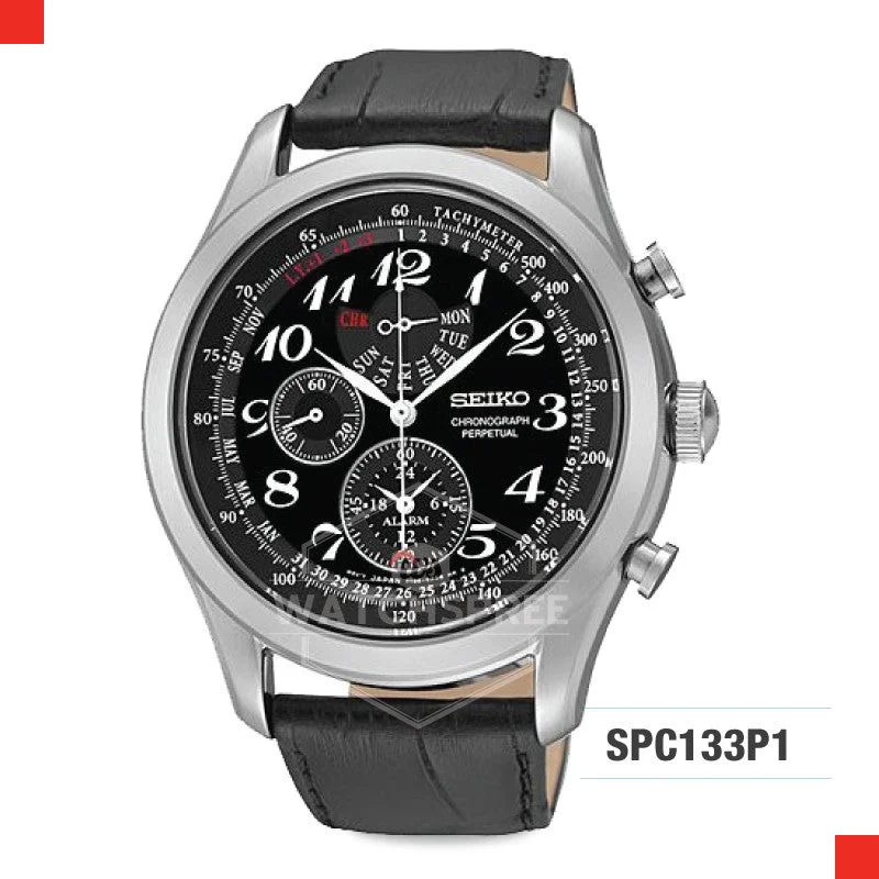 men’s luxury watches with sapphire crystal and leather strap-Seiko Chronograph Watch SPC133P1