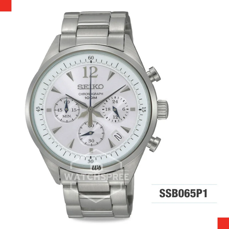 sport watches with multi-sport modes for athletes and outdoor enthusiasts-Seiko Chronograph Watch SSB065P1