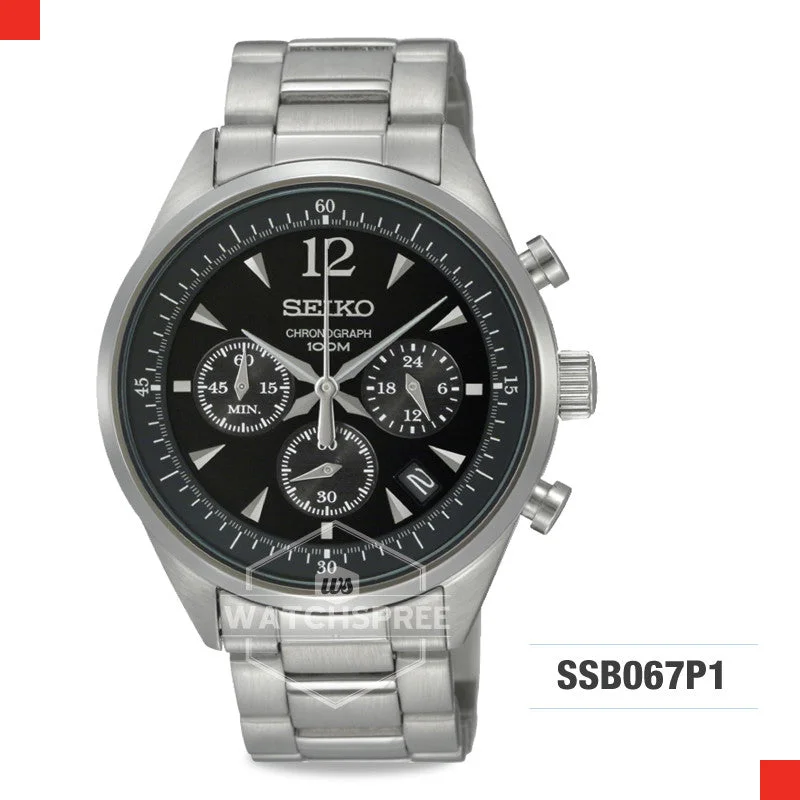 hybrid fitness trackers with built-in GPS for outdoor sports-Seiko Chronograph Watch SSB067P1 (Not For EU Buyers)