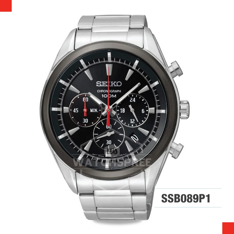 solar-powered watches with long-lasting battery and eco-friendly materials-Seiko Chronograph Watch SSB089P1 (Not For EU Buyers)