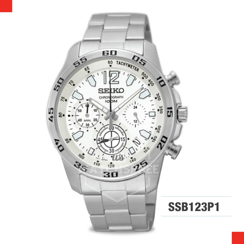 fitness watches for women with advanced analytics and health monitoring-Seiko Chronograph Watch SSB123P1