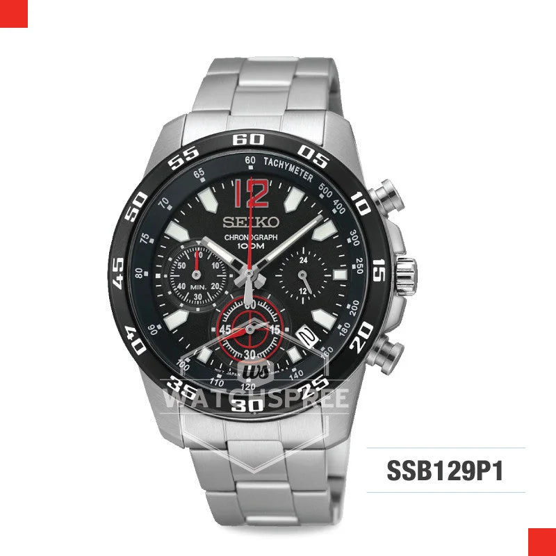 luxury watches with chronograph functions and intricate dial designs-Seiko Chronograph Watch SSB129P1